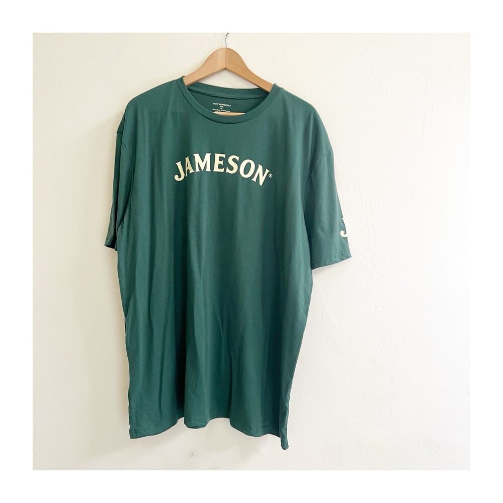 Jameson Men's Green Graphic Logo T-Shirt XXL Regular Crew Neck Short Sleeve